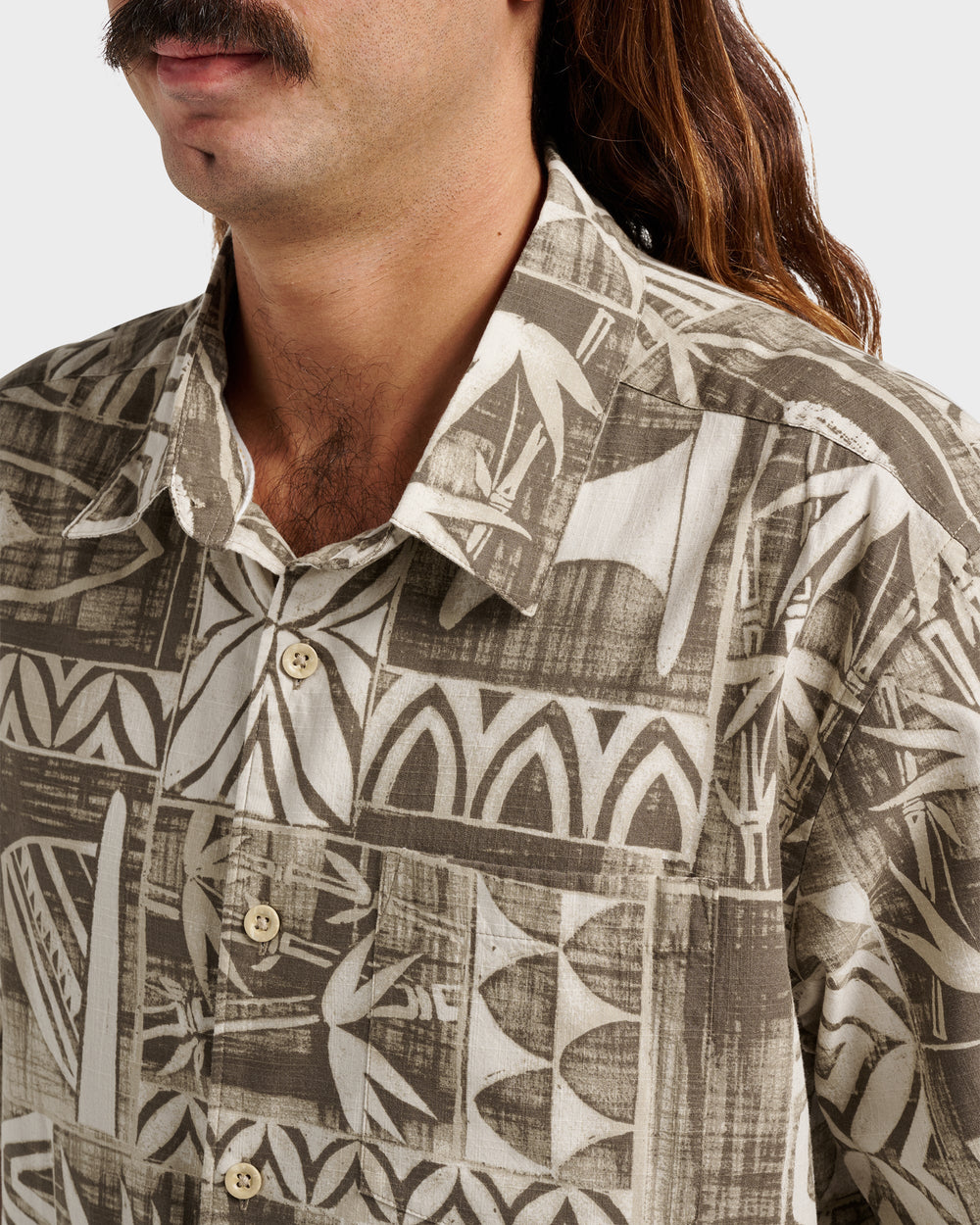 Waterman Talk Story Short Sleeve Shirt - Moonbeam