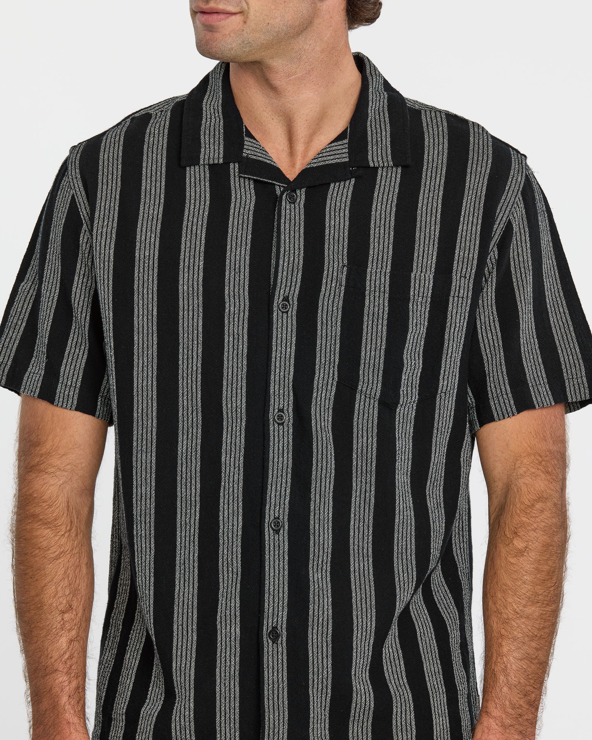 Nightfall Island Short Sleeve Shirt - Black