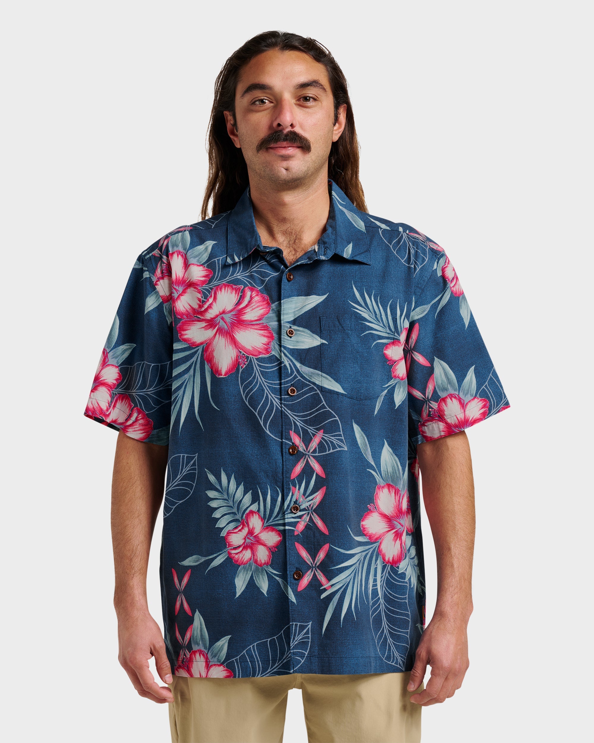 Waterman Playita Floral Shirt - Sargasso Sea
