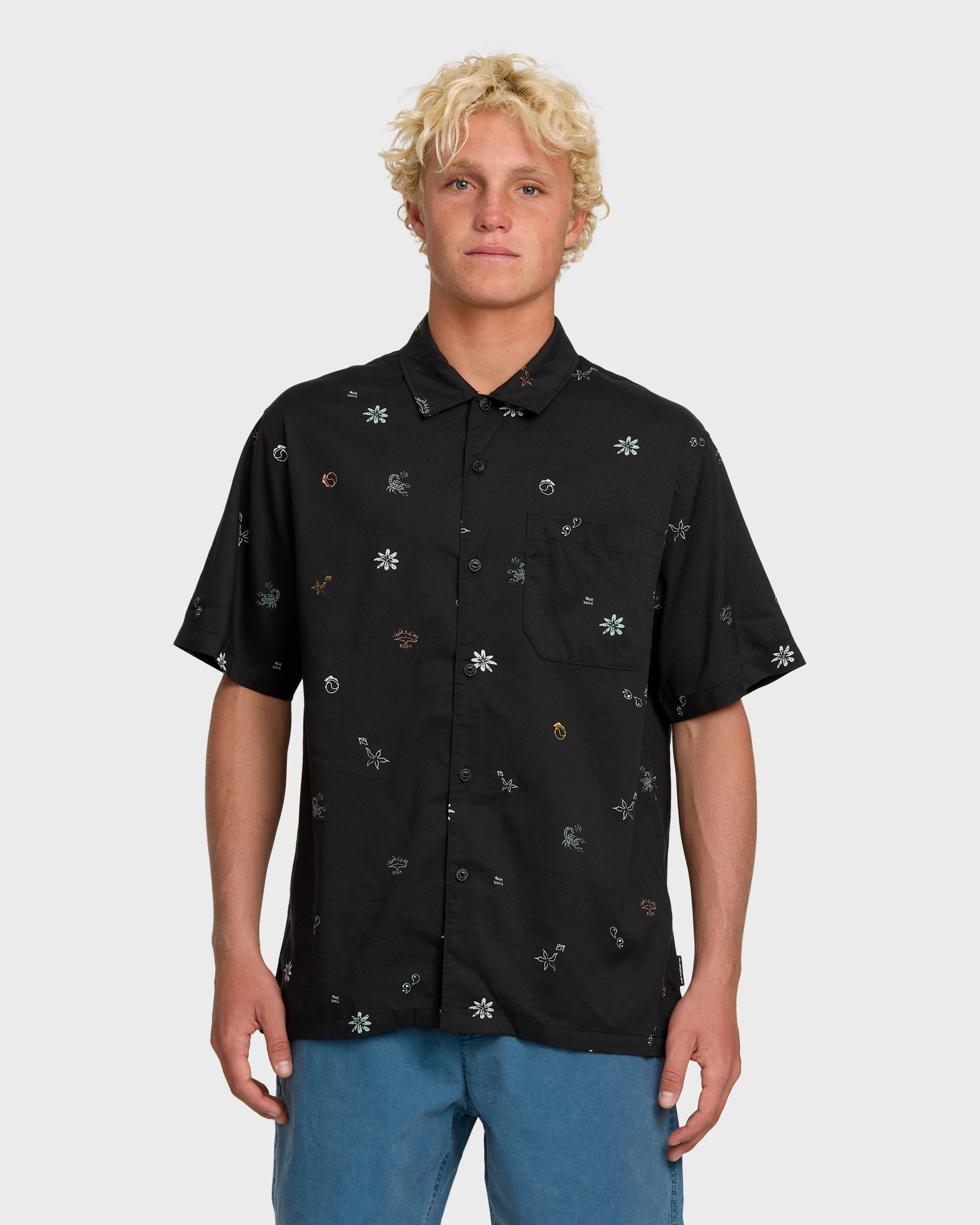 Beach Club Classic Short Sleeve Shirt - Black