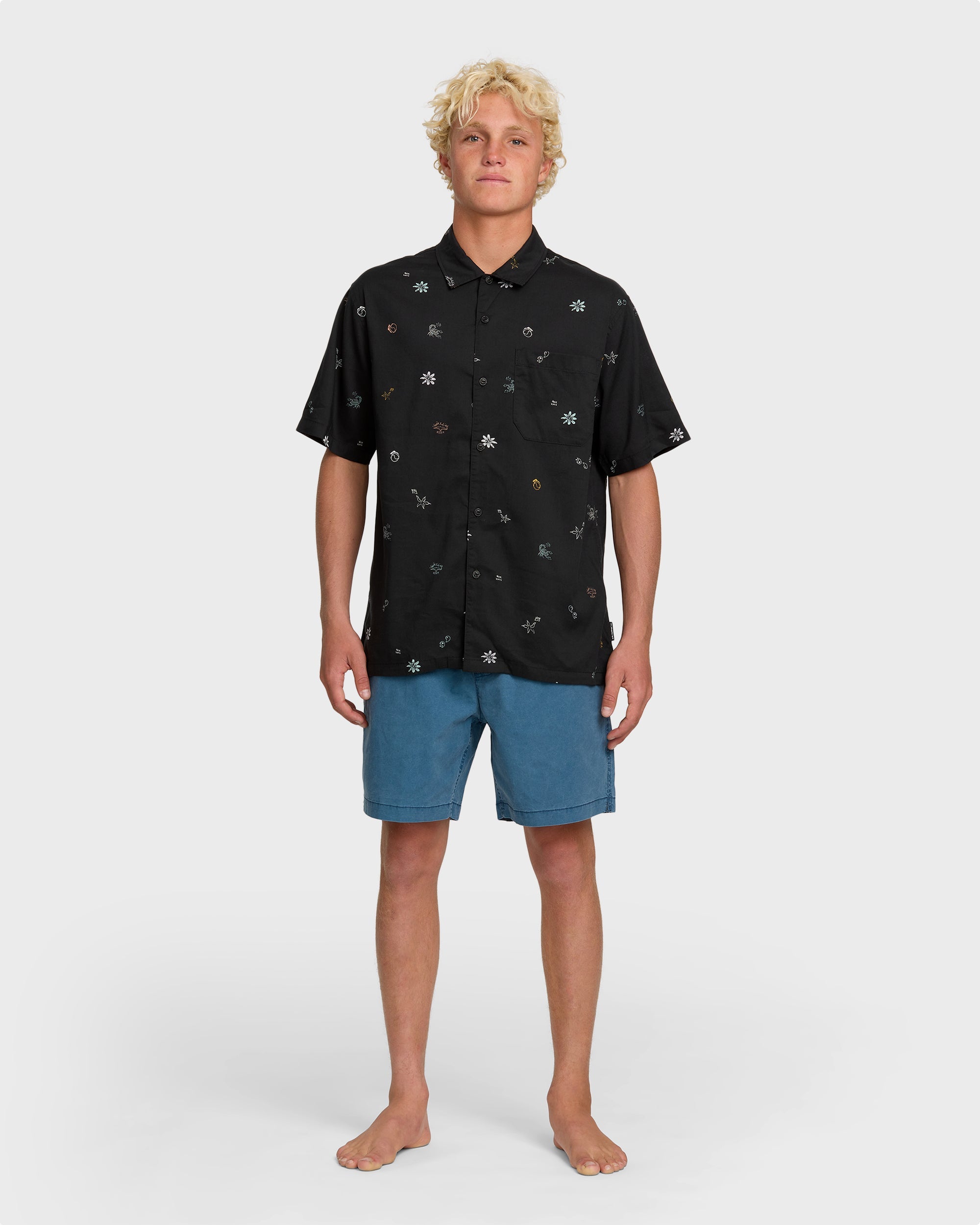 Beach Club Classic Short Sleeve Shirt - Black