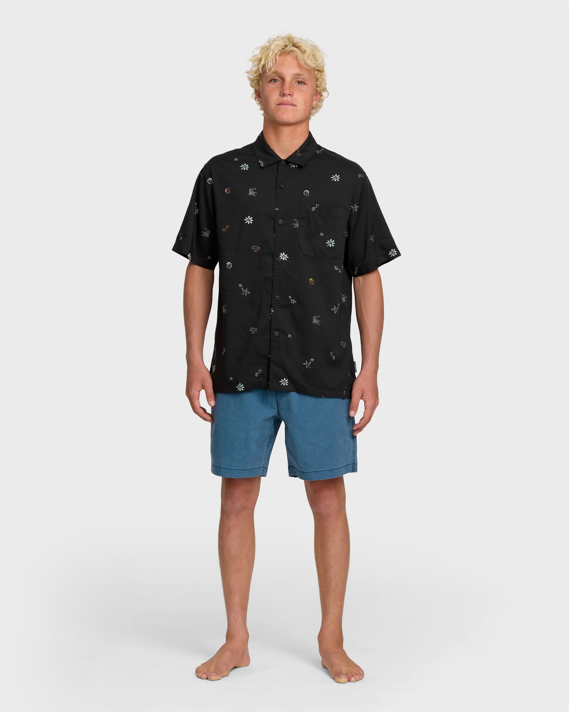 Beach Club Classic Short Sleeve Shirt - Black