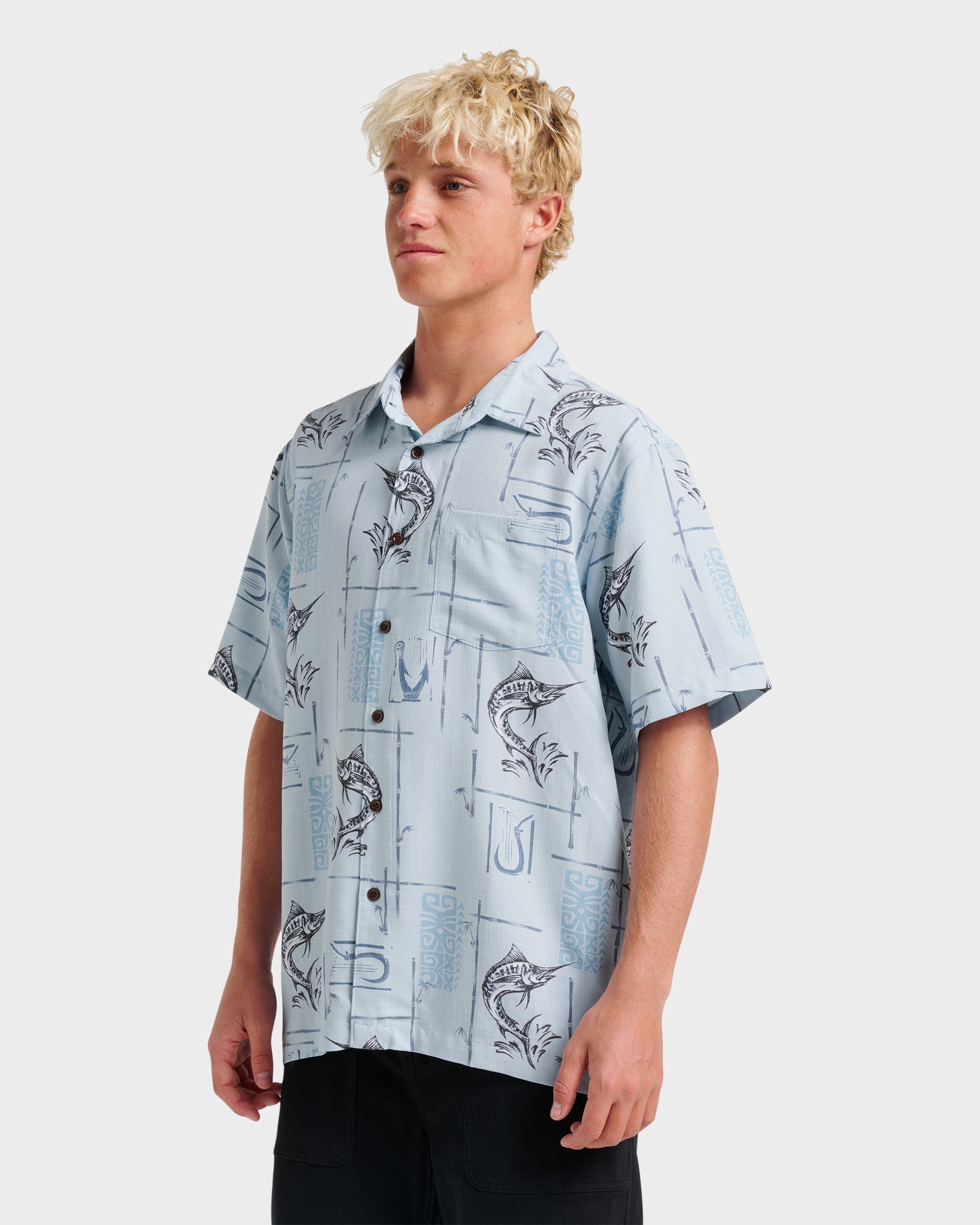 Waterman Big Day Short Sleeve Shirt - Ashley Blue