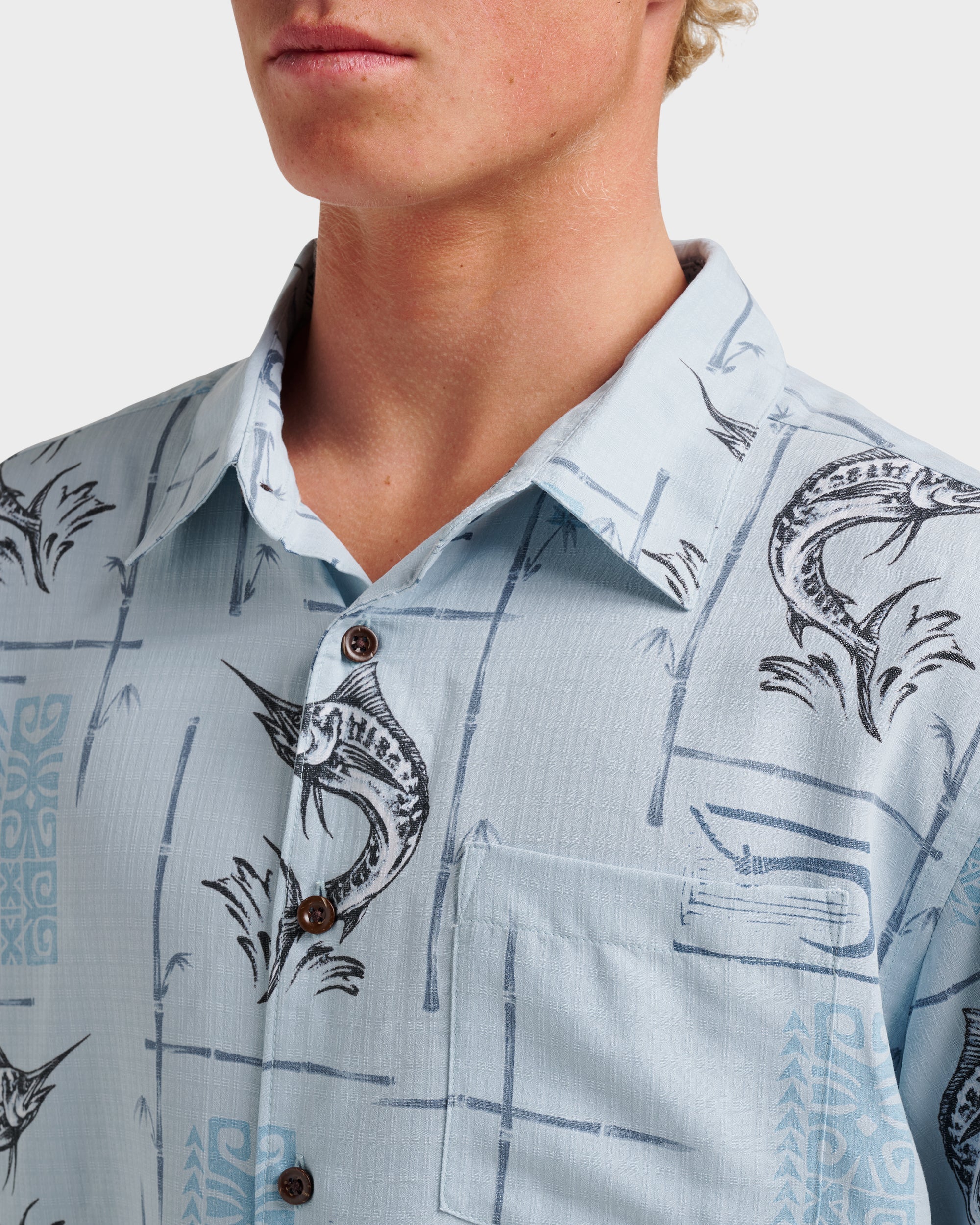 Waterman Big Day Short Sleeve Shirt - Ashley Blue