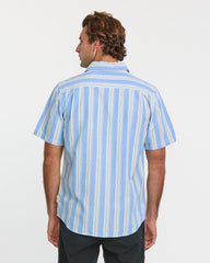 Oxford Stripe Classic Short Sleeve Shirt - Azure