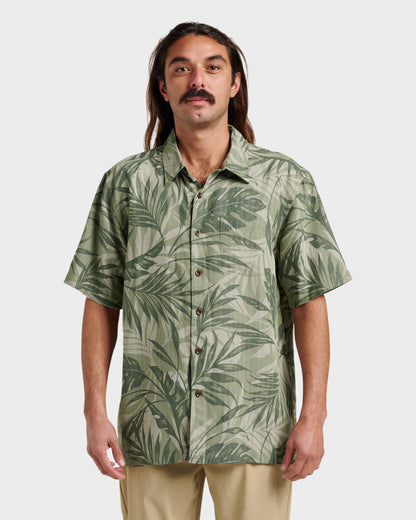 Waterman Botanical Short Sleeve Shirt - Dark Green