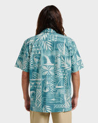 Waterman Talk Story Short Sleeve Shirt - Aqua Sea