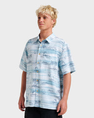 Waterman Island Daze Short Sleeve Shirt - Aqua Sea