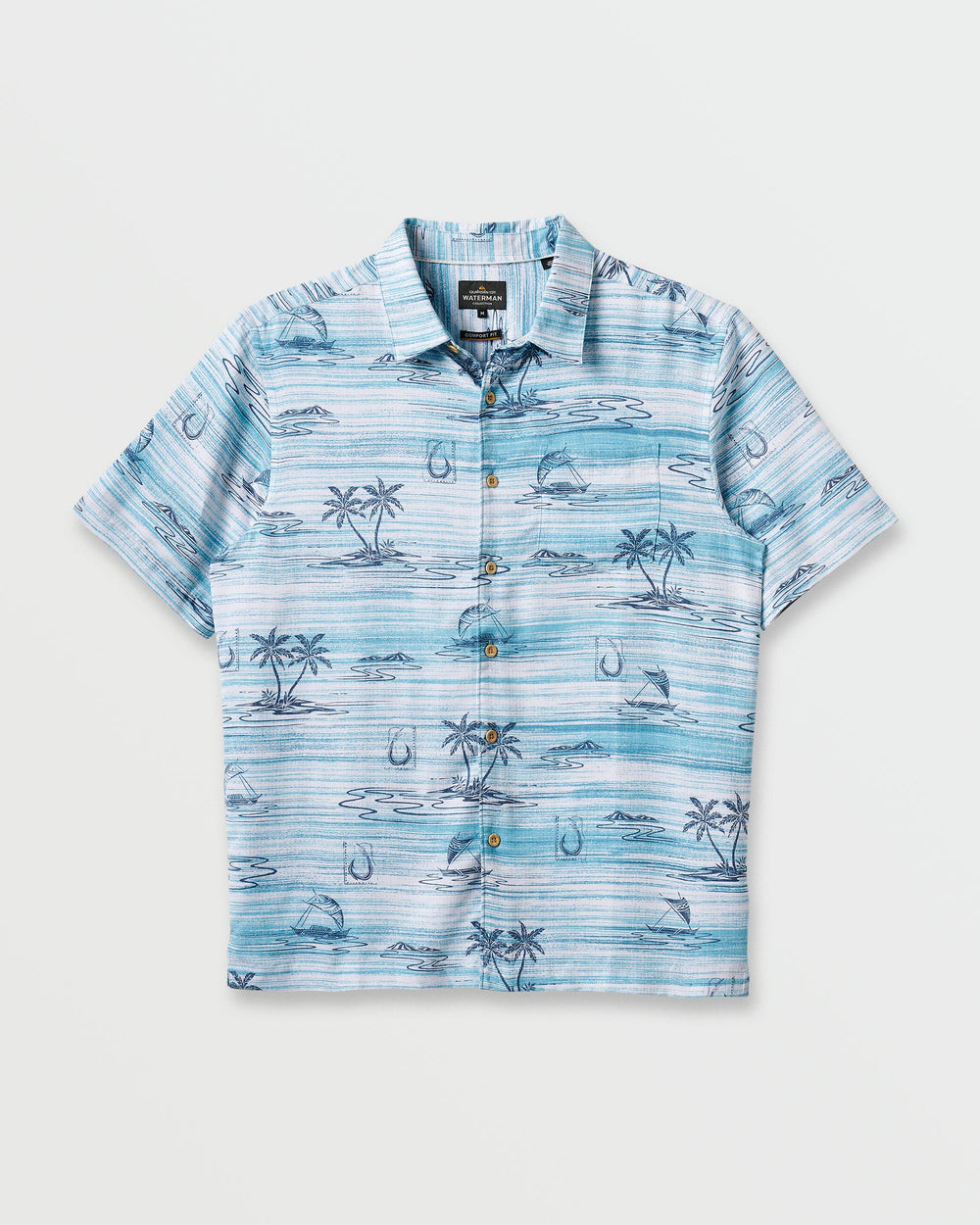 Waterman Island Daze Short Sleeve Shirt - Aqua Sea
