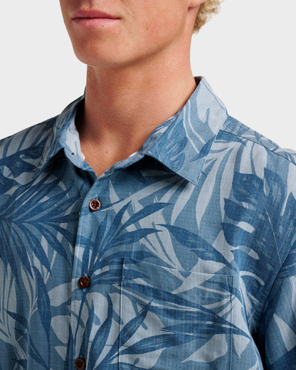 Waterman Botanical Short Sleeve Shirt - Midnight Navy