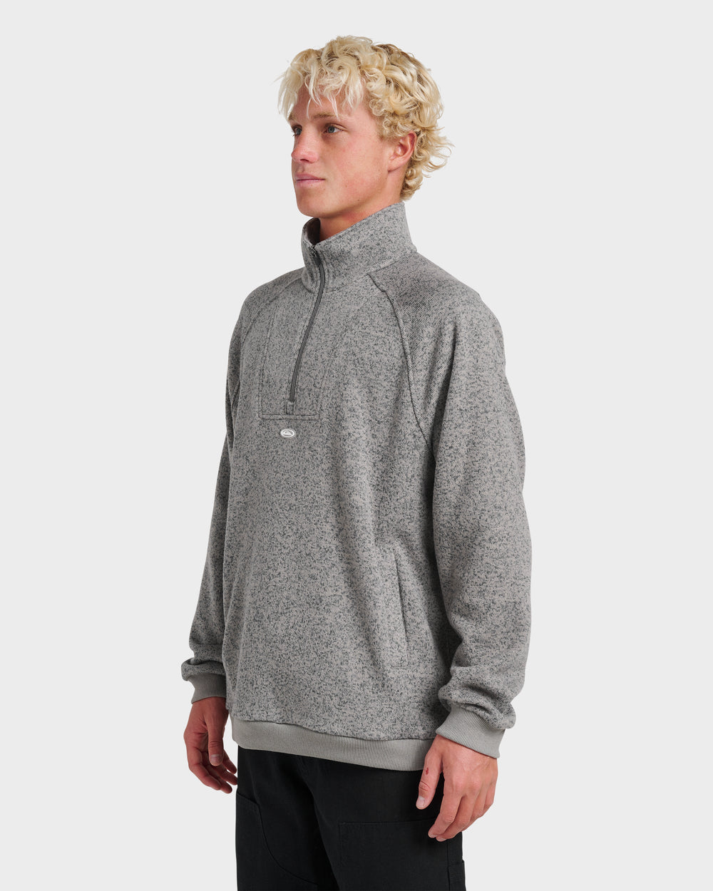 Keller Half Zip Mock Sweatshirt - Smoked Gray Heather