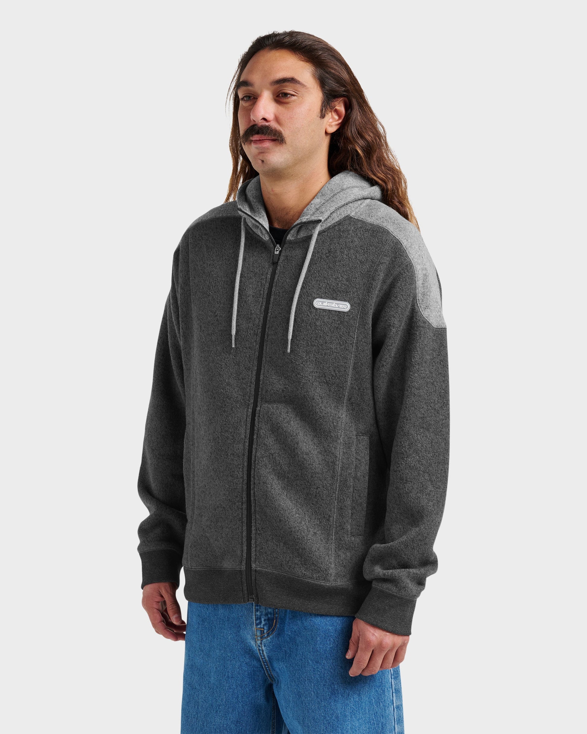 Keller Zip Hoodie - Black Heather