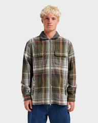 Campo Zip Flannel Shirt - Grape Leaf