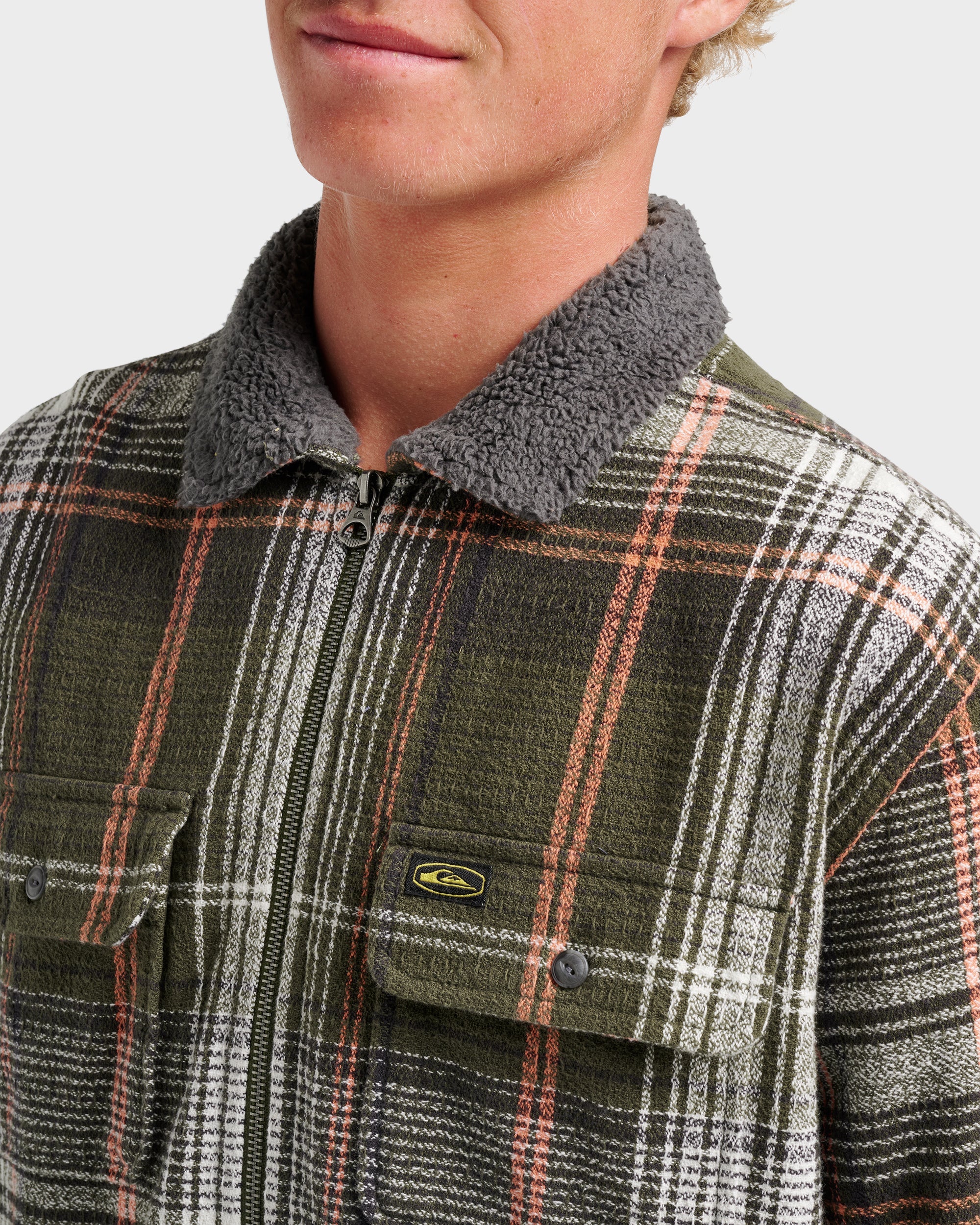 Campo Zip Flannel Shirt - Grape Leaf