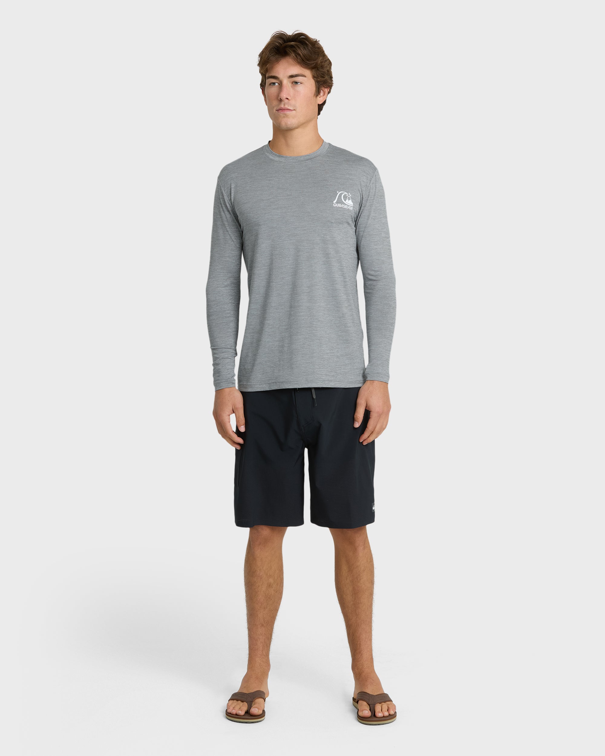 DNA Logo Surf Long Sleeve Surf Tee - Smoked Gray Heather